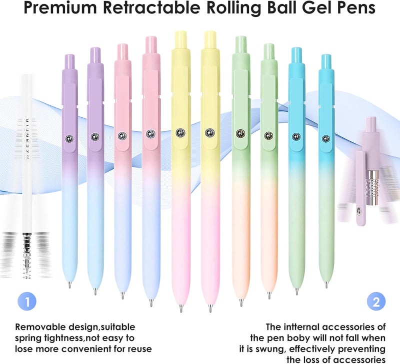 Donyang Gel Pens, 10PCS 0.7mm Gel Pens Black Ink Fine Point Smooth Writing Pens, High-End Series Ballpoint for Office Supplies, Stocking Stufferss, Christmas Gifts for Men Women - Image 3